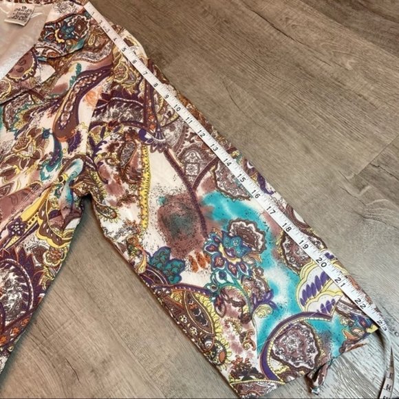 Parsley & Sage size M Mixed Print zip up blouse - Picture 3 of 9